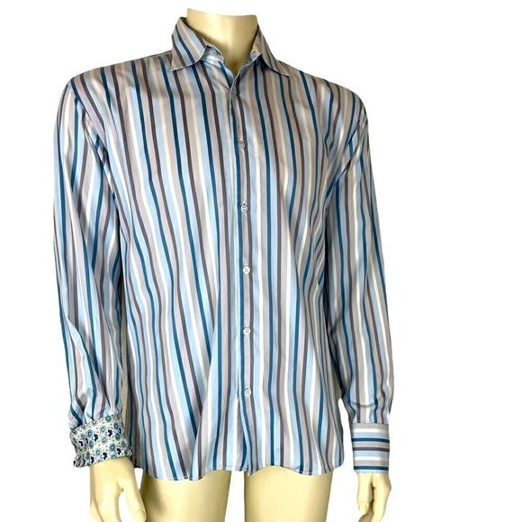 Ted Baker L/S Striped Casual Dress Shirt, Like New Condition, Size 5 - Picture 1 of 8